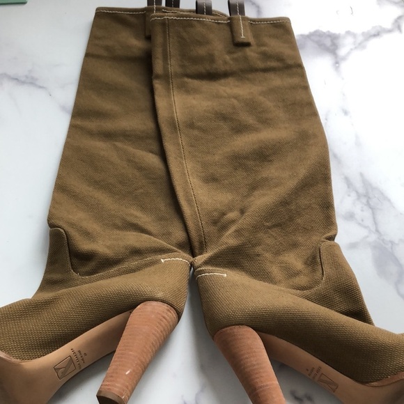 Reed Krakoff Made in Italy Brown Fabric Long Boots Size EU 39/ US 8.5 - Picture 14 of 15